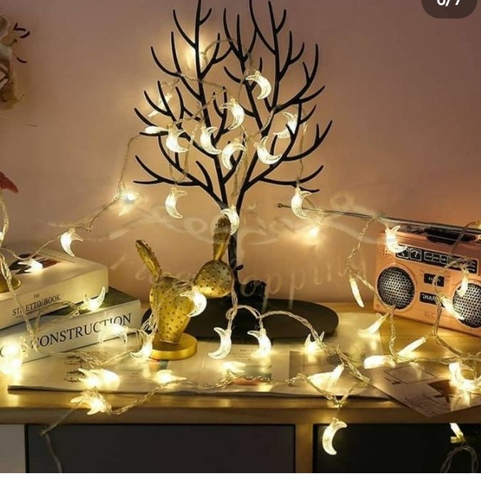 ریسه ماه برفکی 20تایی 4.5متری برقی دارای رقص نور و ریموت