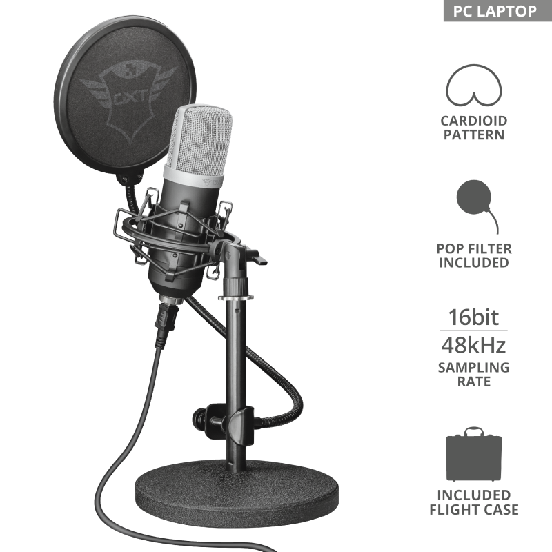 میکروفون استودیویی کامپیوتر تراست GXT 252 Emita