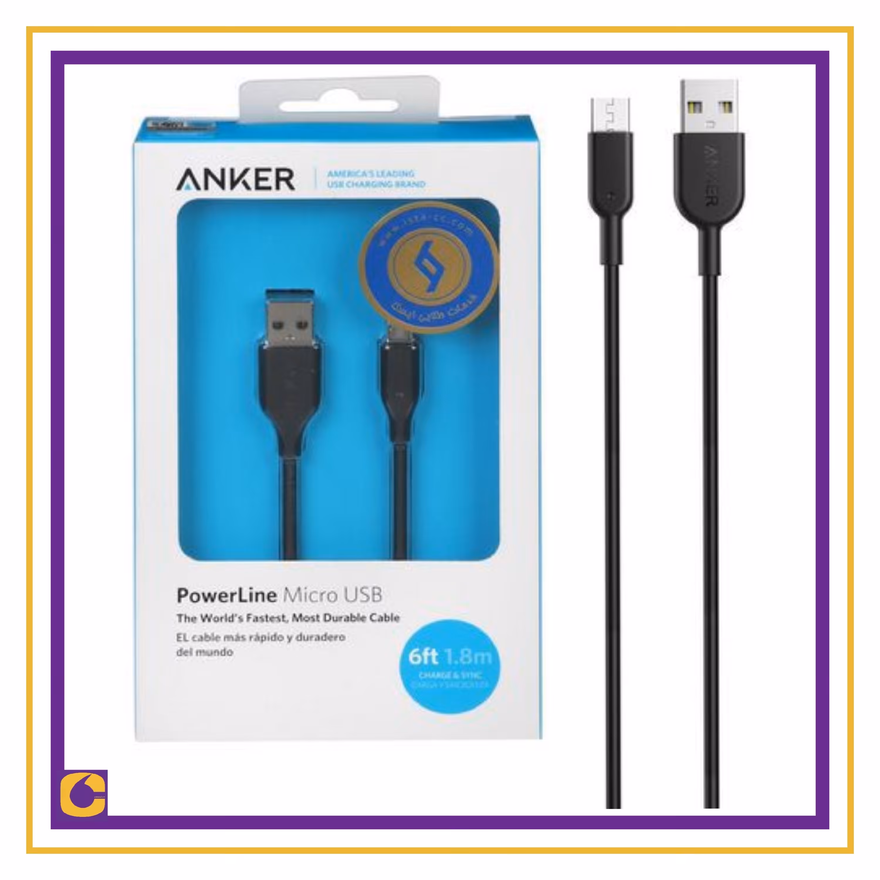 کابل شارژ میکرو یو اس بی Anker  مدل A8133 ، فست شارژ 