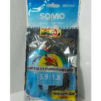 کابل 2 به 1 تبدیل جک 35 میلی متری به RCA مدل somo طول 1متر و 80 سانت