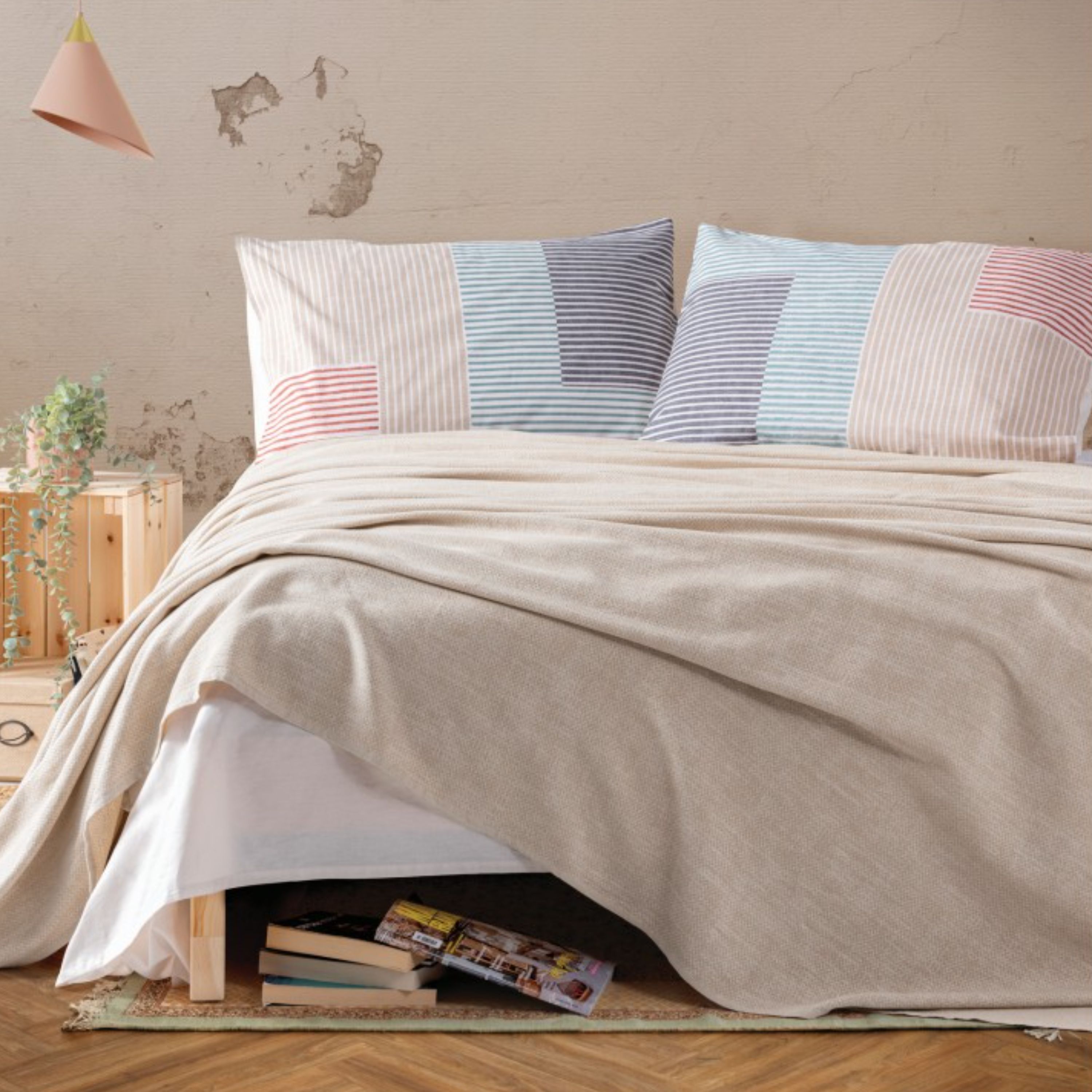 ست پیکه کاتن باکس مدل Easy  Via Bej دو نفره 4 تکه