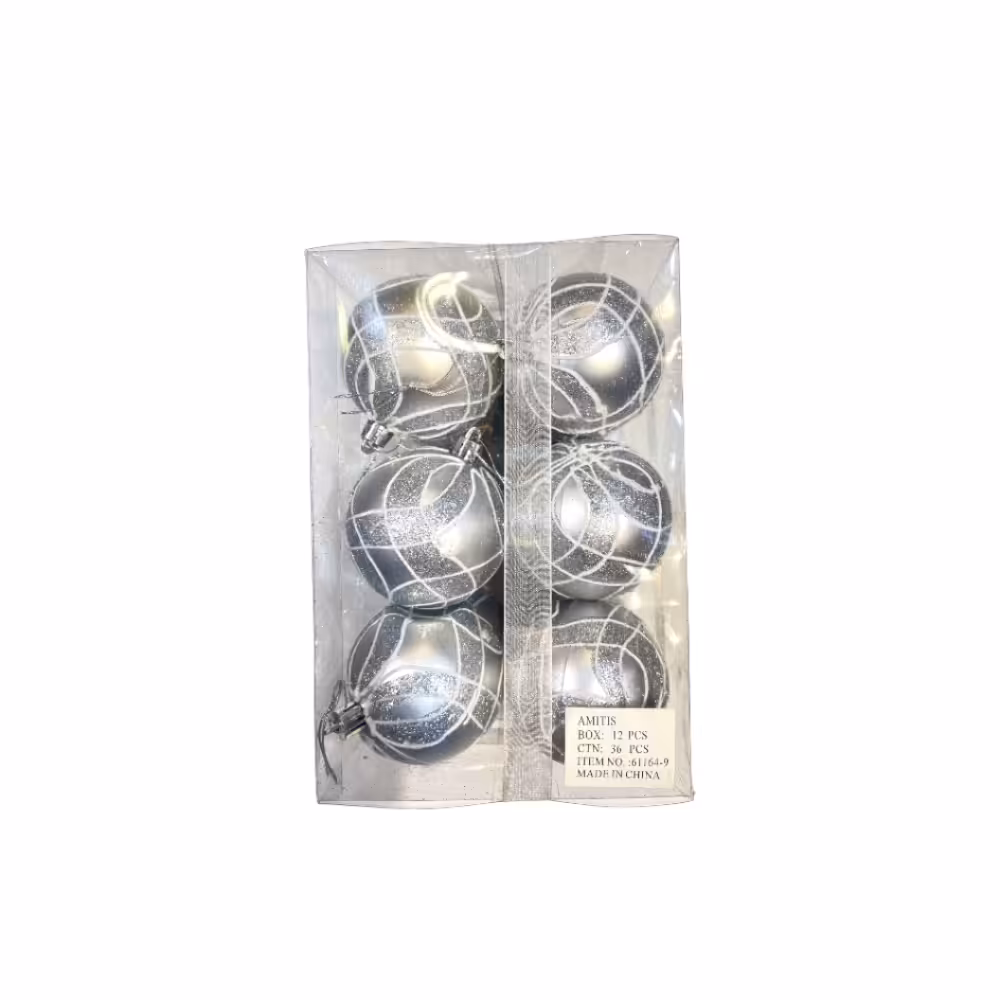 گوی 12 عددی رنگ نقره ای کد 611649