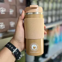 تراول ماگ دور سیلیکونی رنگ نخودی 450 ml  