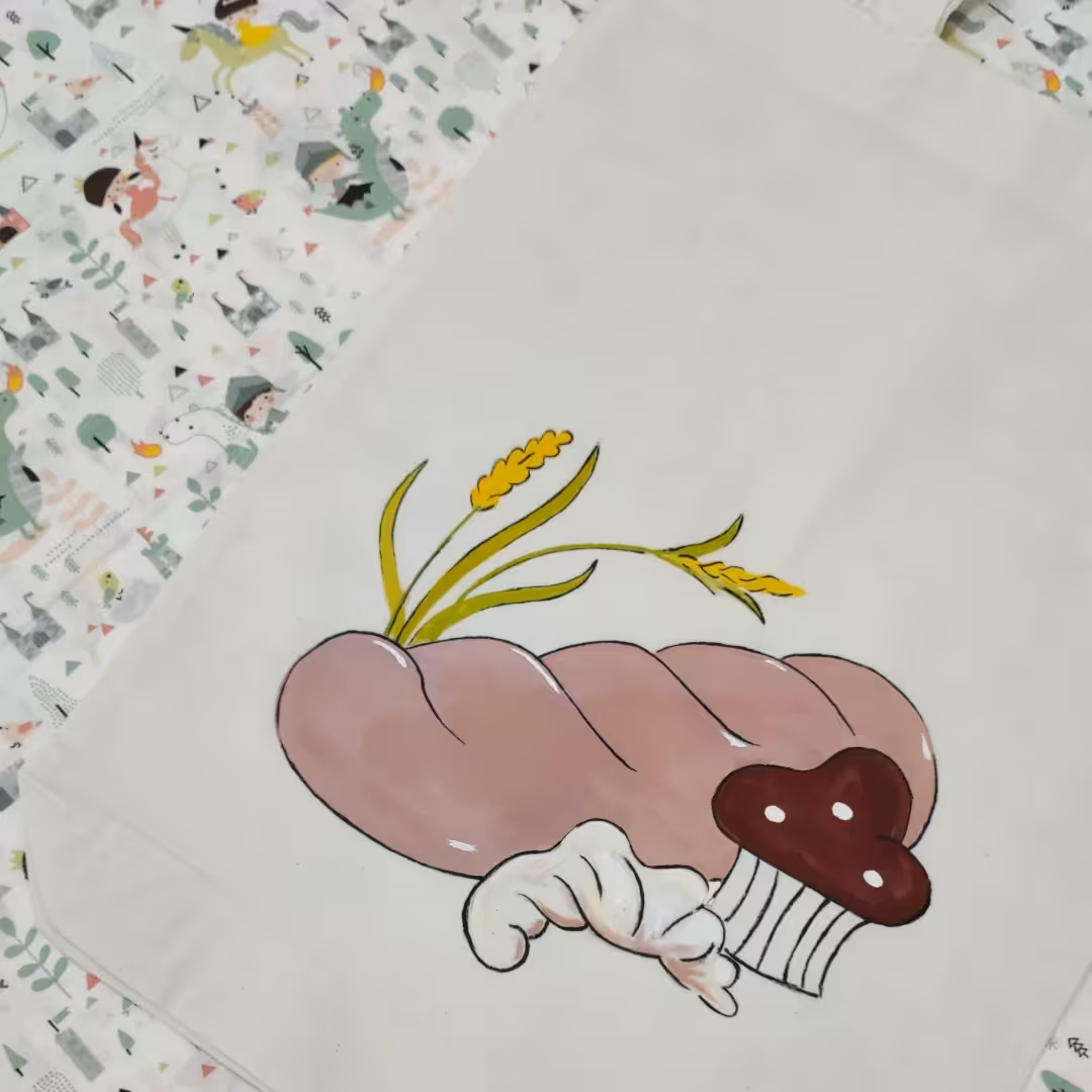 کیسه خرید، کیسه نان، نقاشی پارچه، کیسه متقال 