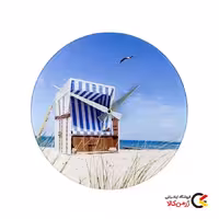 ساعت دیواری گرد مدل Strandkorb از برند ونکو با تصویر ساحل شنی | ژرمن کالا