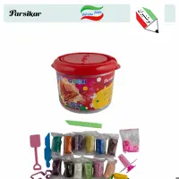 خمیر بازی 12 رنگ سطلی با ابزار پارسیکار 27030