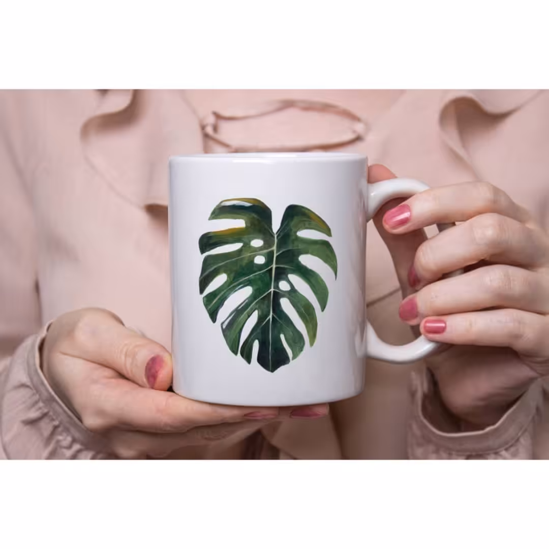 لیوان ماگ سرامیکی مدل برگ انجیری