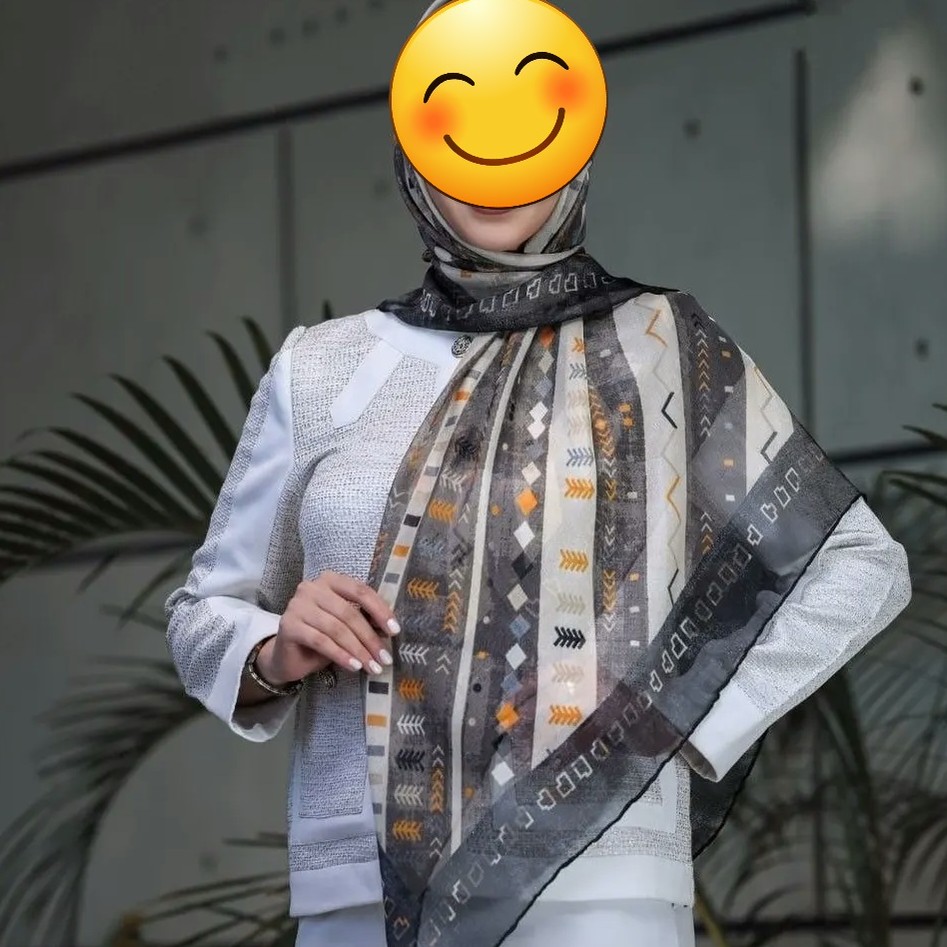 روسری اسکای مجلسی جنس نخی دستدوز قواره متوسط