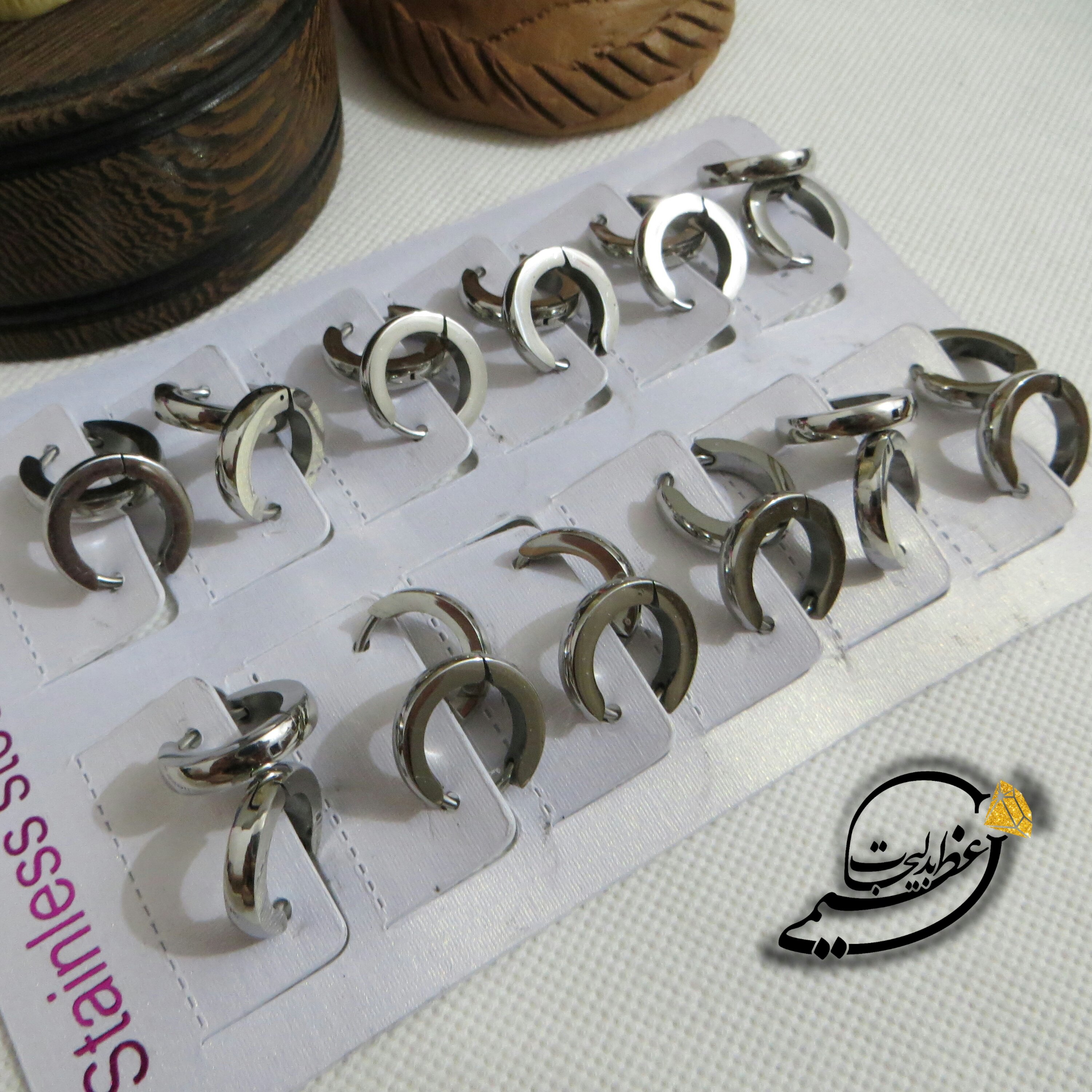 گوشواره حلقه ای ساده ظریف نقره ای استیل رنگ ثابت درجه یک