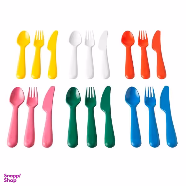 ست قاشق چنگال و چاقو کودک ایکیا (Ikea) کد 19197 بسته 18 عددی