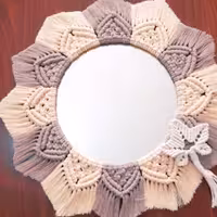 آینه  مکرومه  دو رنگ  گرم