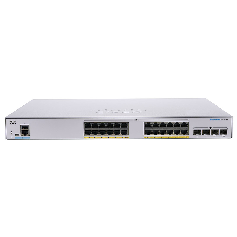سوئیچ شبکه 24 پورت PoE سیسکو CBS350-24P-4G