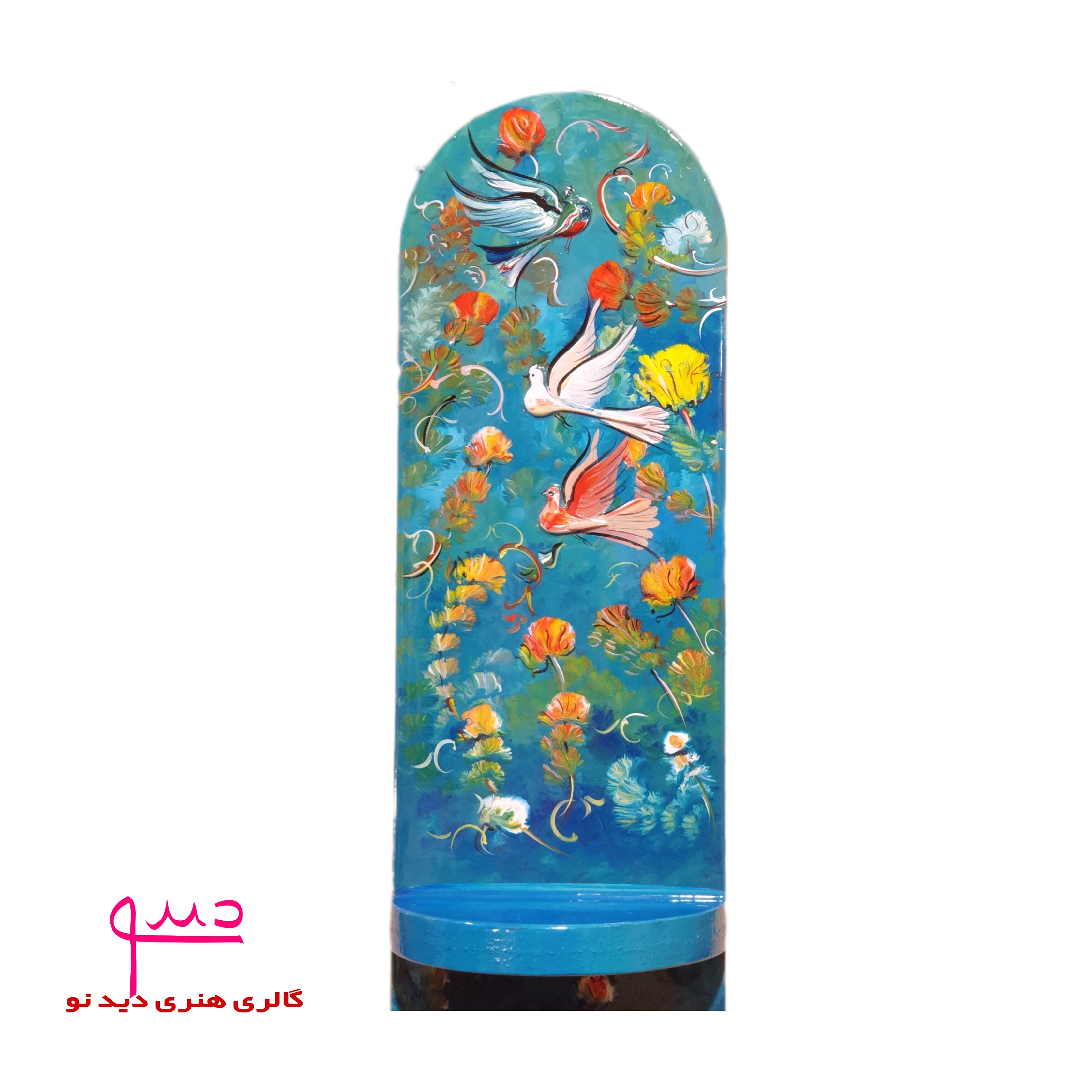 جاکلیدی چوبی   نقاشی آبرنگ مینیاتور برجسته  مناسب جهزیه