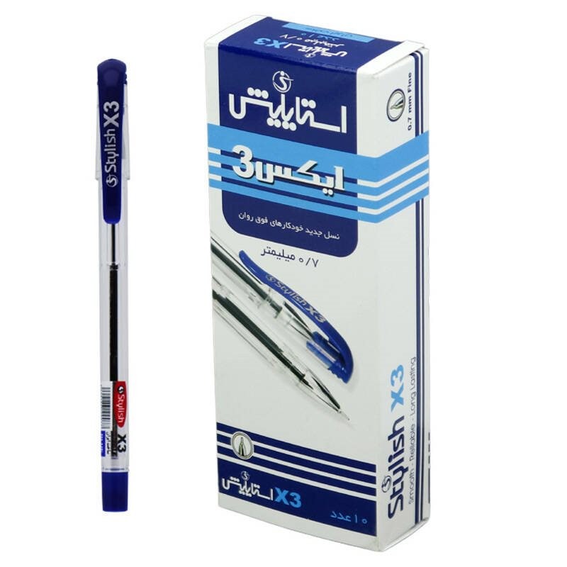 خودکار استایلیش مدل X3 رنگ های آبی قرمز مشکی(رنگ انتخابی)