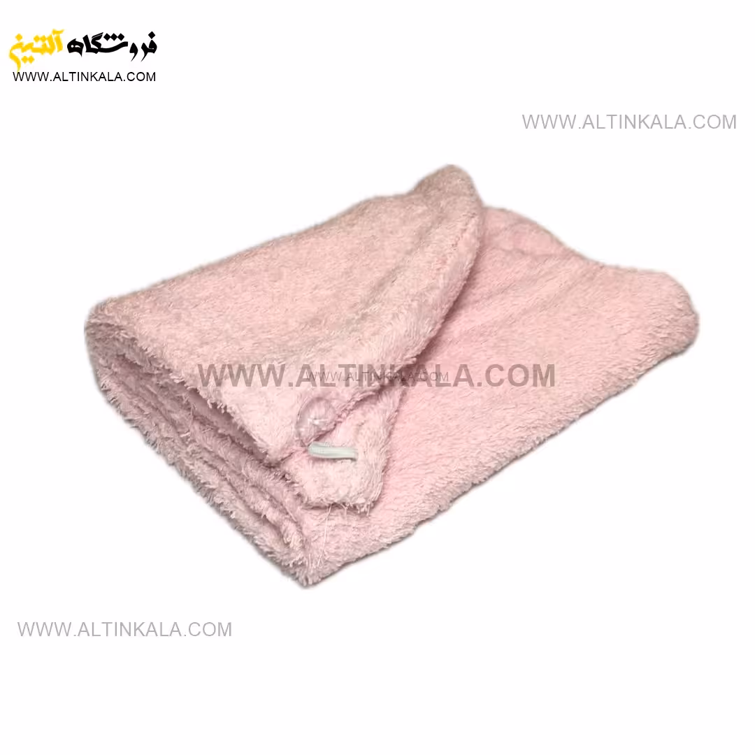 موپیچ حوله‌ای برق لامع طرح ساده رنگ صورتی روشن