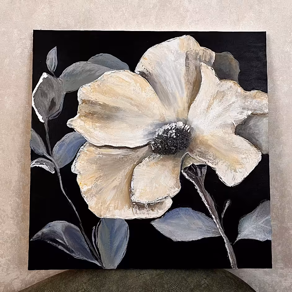 تابلو نقاشی گل دکوراتیو 50در50