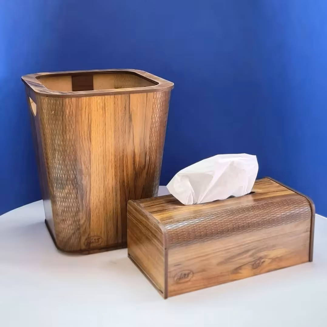 سطل و جادستمالی چوبی 