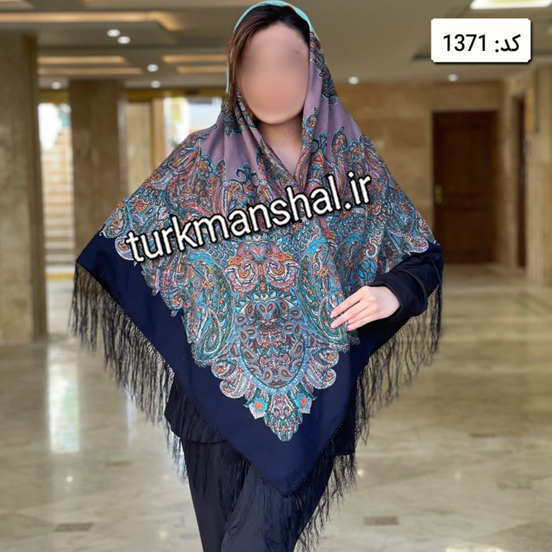 روسری ترکمن ابریشمی (ایتالیایی) کد 1371