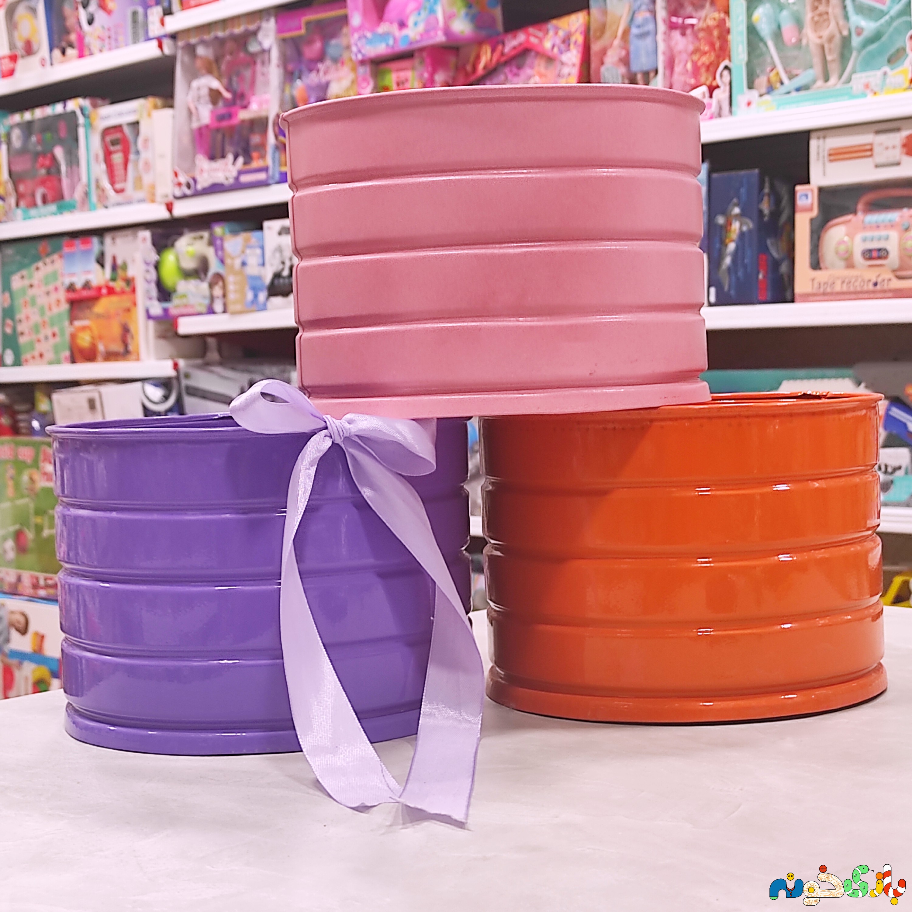 باکس سطل فلزی دایره ای بدون دسته ابعاد 19 در 13 سانت