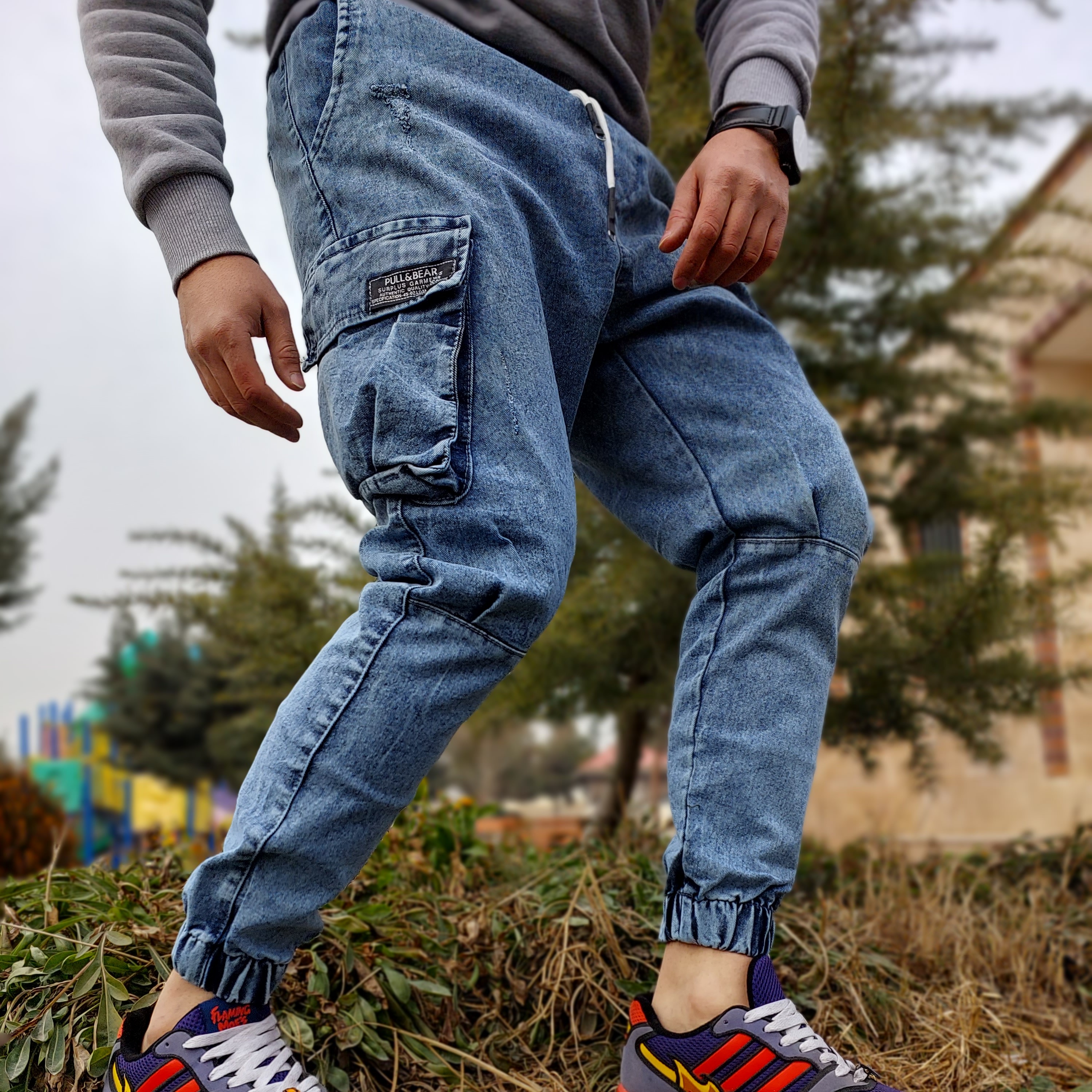 شلوار شیشجیب دمپا کمر کش 