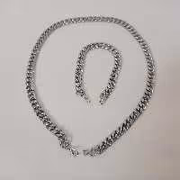 دستبند و گردنبند مسی آبکاری کروم طرح کارتیر زنجانیها