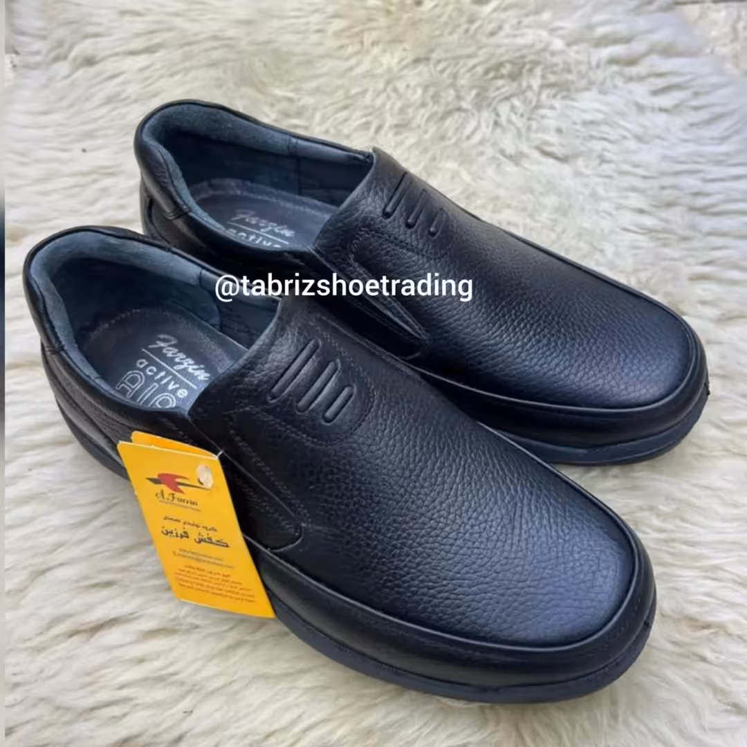 کفش تمام چرم طبی مردانه با زیره (pu) پلی یورتان تزریق مستقیم.