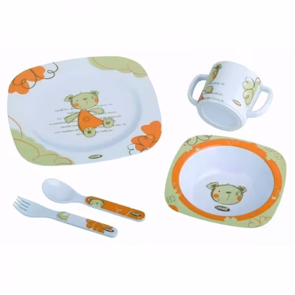 ظرف غذای 5تکه کودک طرح خرس کد10421