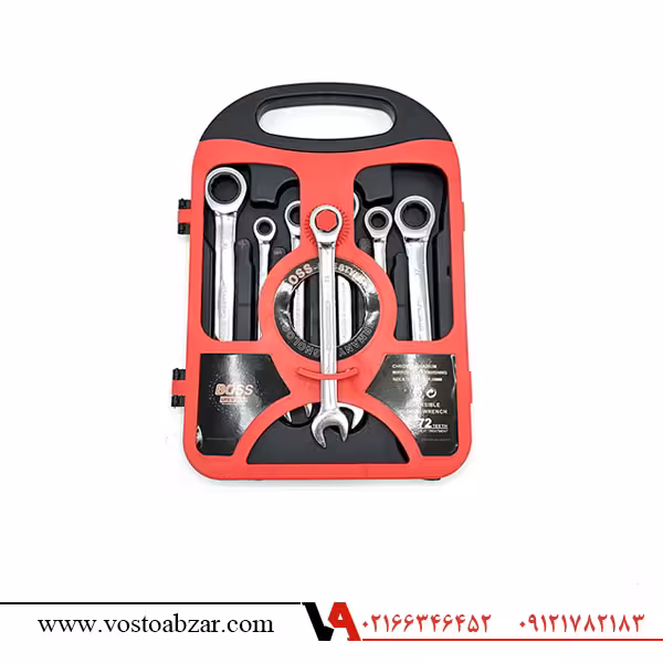 آچار یکسر تخت و یکسر جغجغه ای باس مدل LIFE_STYLE مجموعه 7 عددی