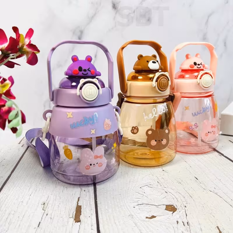 قمقمه دسته دار حیوانات دو حالته دارای یک سر آسان و یک سر نی دار بند دار