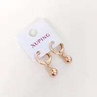 گوشواره ژوپینگ توپی ظریف با آبکاری طلا و رنگ ثابت و ضد حساسیت 