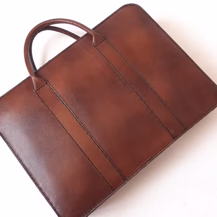 کیف اداری  و دانشجویی چرم طبیعی گاوی دستدوز