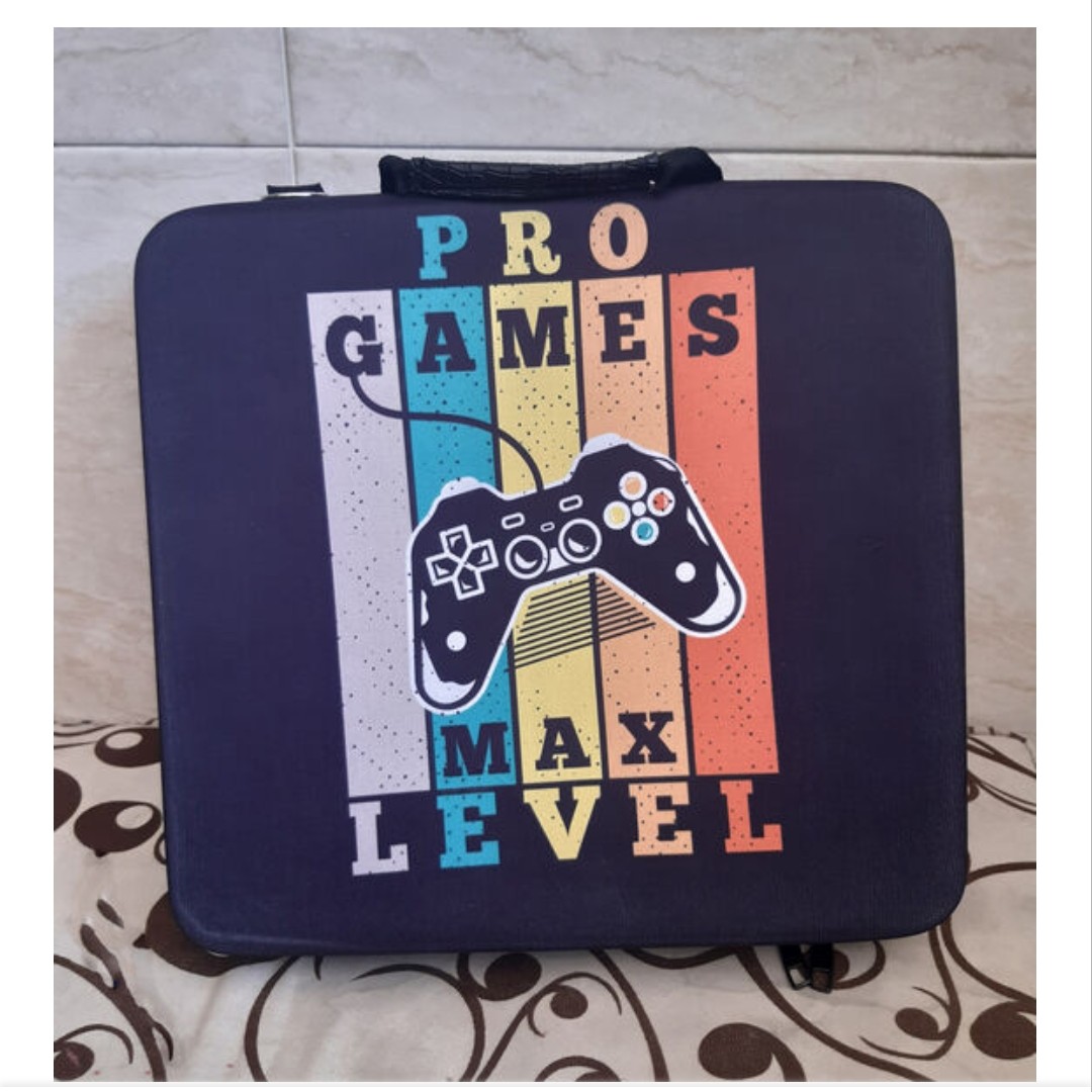 کیف پلی 4 ضد ضربه طرح Games MAX Level - کیف کنسول PS4 و دسته طرح گیمر