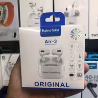 ایرپاد پرو آیفون AIR3 هندزفری بلوتوثی برند هاینوتک به همراه کاور کیس سیلیکونی و کیف چرمی به همراه گارانتی ایساتیس 