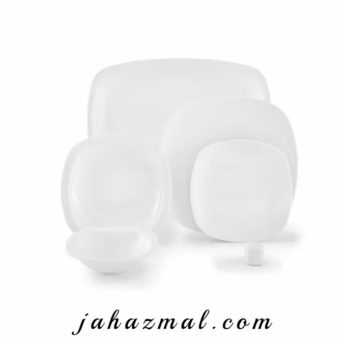 سرویس چینی زرین طرح سفید 27 پارچه