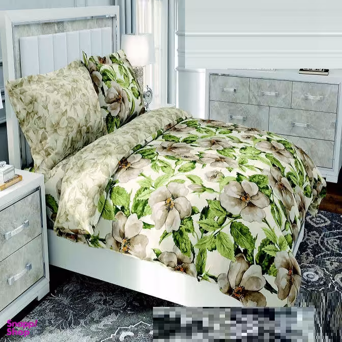 سرویس خواب طرح ساتین پنبه پلاس کد 36 دو نفره شش تکه