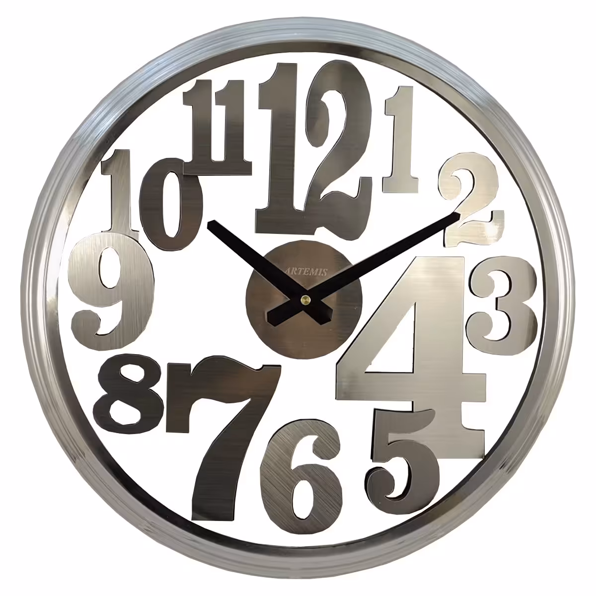 ساعت دیواری آرتمیس مدل 2015 سیلور (نقره ای) پشت طلق