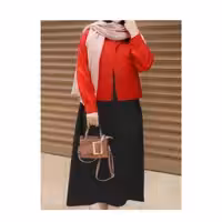 کت سارافون مانا    کت کوتاه با سارافون  بلند  دوتیکه  شیک    ست زیبا    سارافون بلند  بارویه  