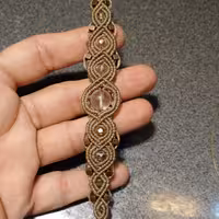 دستبند مکرومه وسط مهره