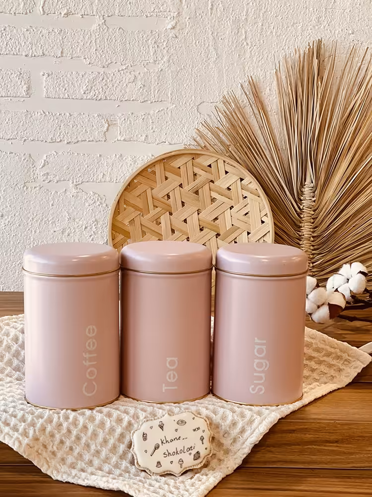 بانکه 3تایی فلزی صورتی سفید