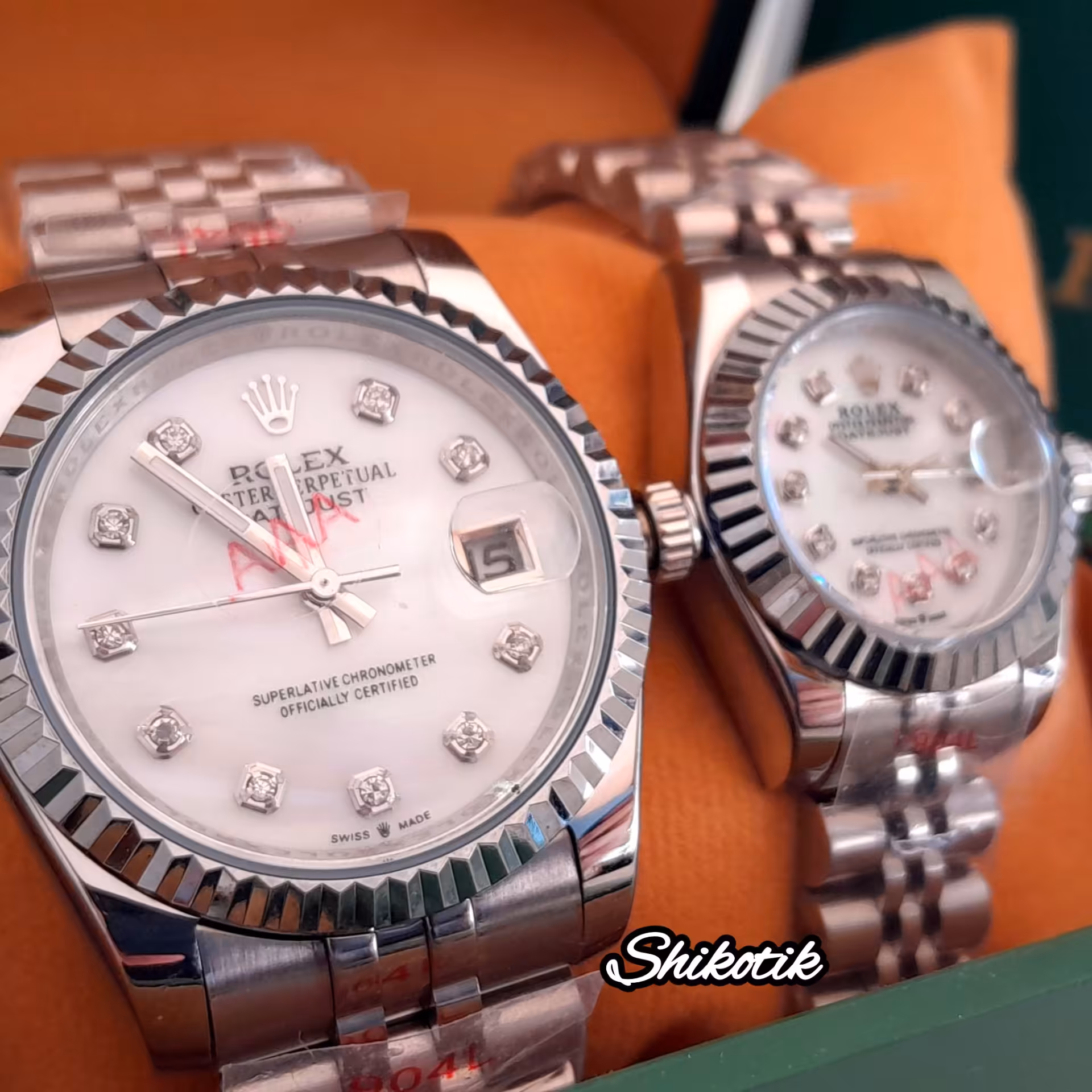 ساعت مچی ست مردانه و زنانه  ROLEX مدل OYSTER PERPETUAL DATEJUST ( اورجینال - قاب طلا)