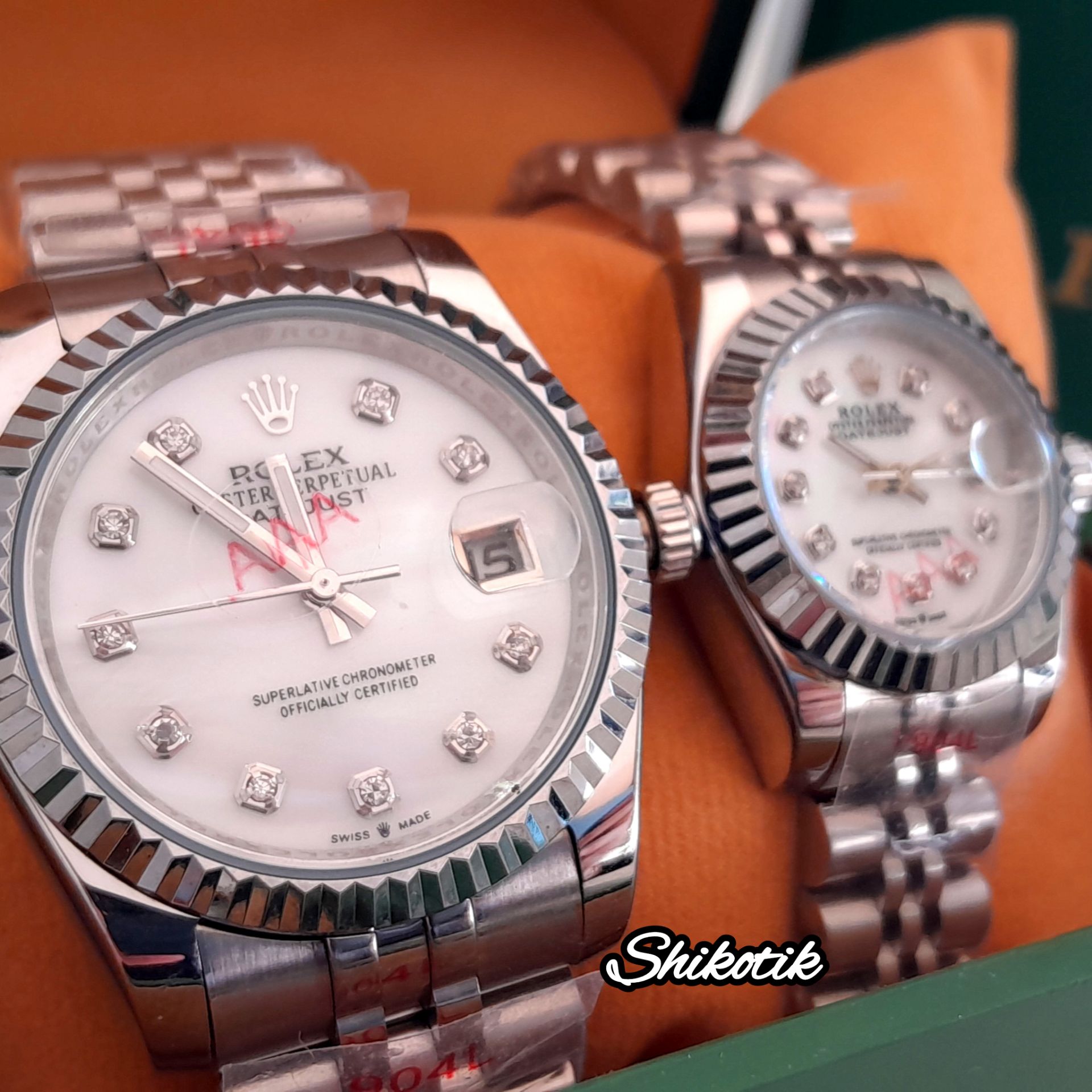 ساعت مچی ست مردانه و زنانه  ROLEX مدل OYSTER PERPETUAL DATEJUST ( اورجینال - قاب طلا)