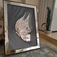 تابلو آینه کاری تماما کار شده با دست رنگ زمینه طوسی.ارسال  با چاپار.پس کرایه هزینه ارسال در زمان تحویل