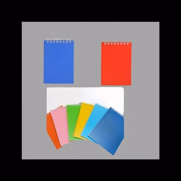 دفتر یادداشت 1/8سیمی طلقی رنگی تک جلدی