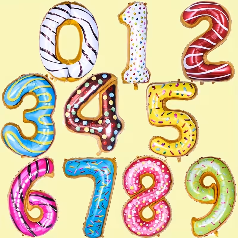 بادکنک فویلی عدد شیرینی دونات کد DB20