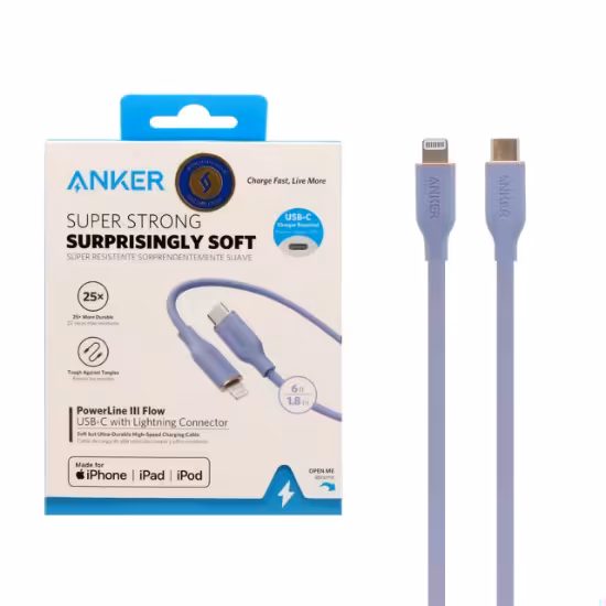 کابل تبدیل فست USB-C به Lightning انکر مدل A8663HQ1 طول 1 متر