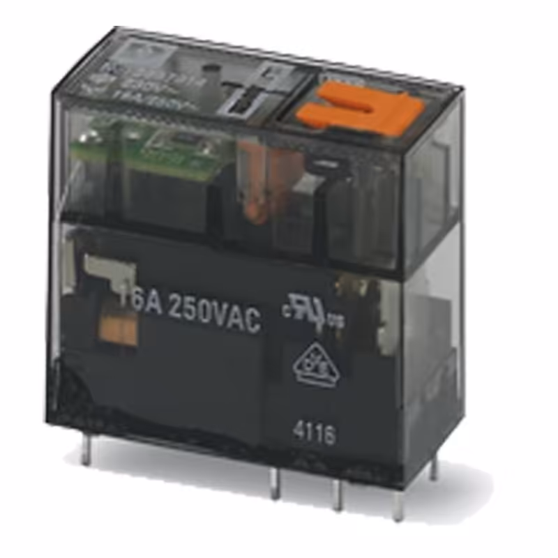رله شیشه ای فونیکس کنتاکت تک کنتاکت 230AC و ( 8 پایه خطی 16 آمپر ) REL-MR-230AC/21HC/MS