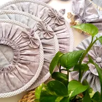 سرویس  پارچه ای اشپزخانه عروس 20تکه فوق العاده شیک پارچه ای  سرخسی 