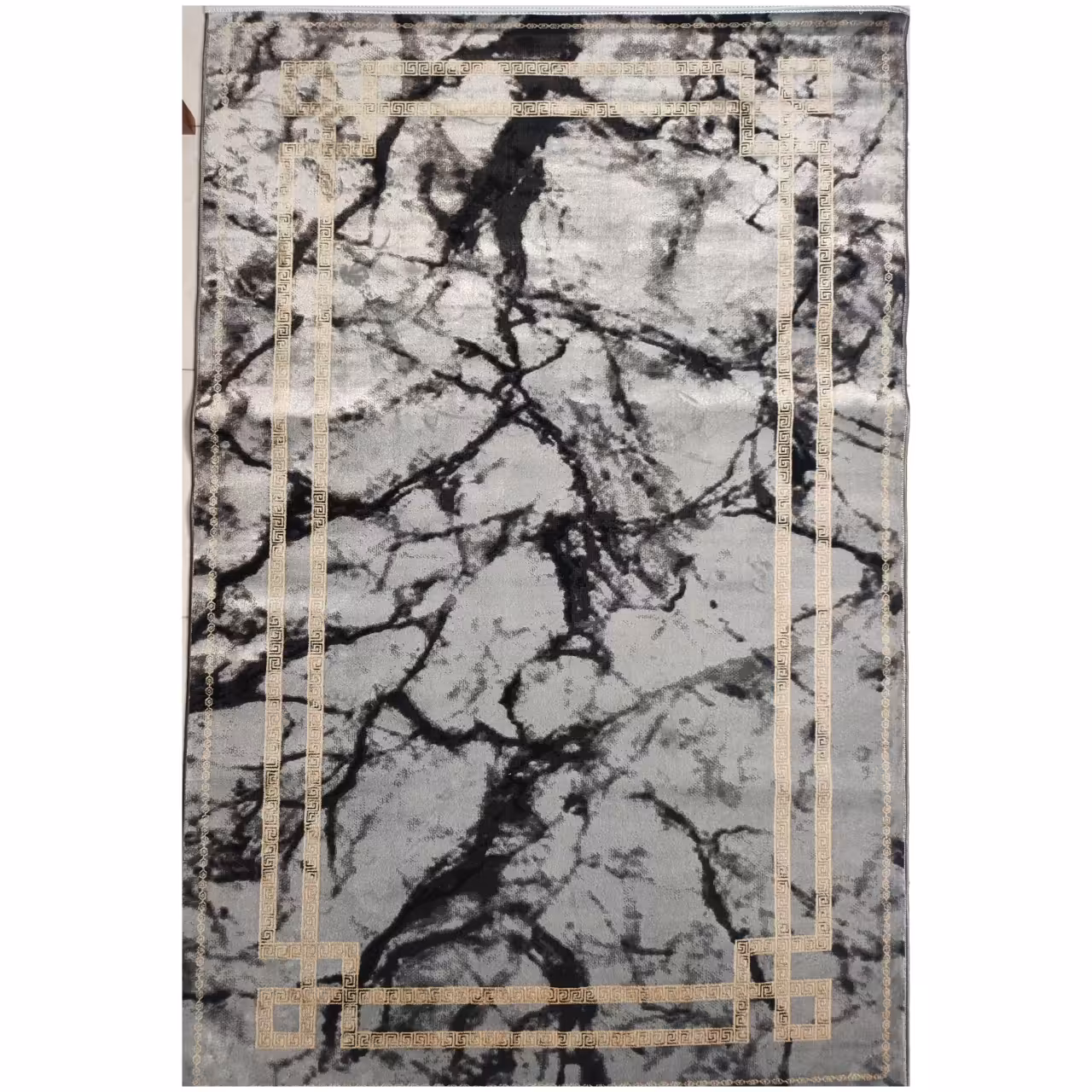 فرش ماشینی کاشان طرح k111nt نقره ای