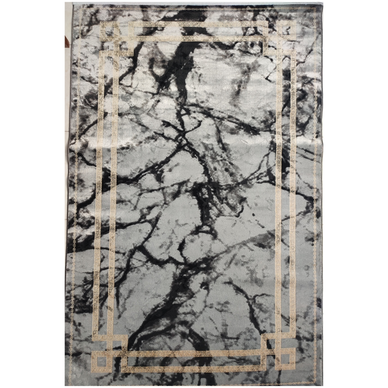 فرش ماشینی کاشان طرح k111nt نقره ای