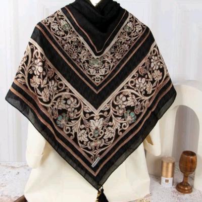 روسری نخی چهارفصل مشکی  (موجودی بگیرید)